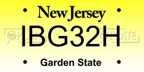 IBG32H New Jersey License Plate