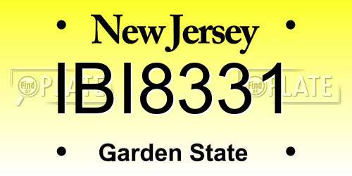 IBI8331 New Jersey License Plate