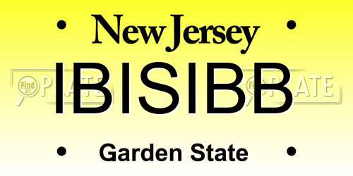 IBISIBB New Jersey License Plate
