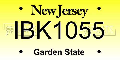 IBK1055 New Jersey License Plate