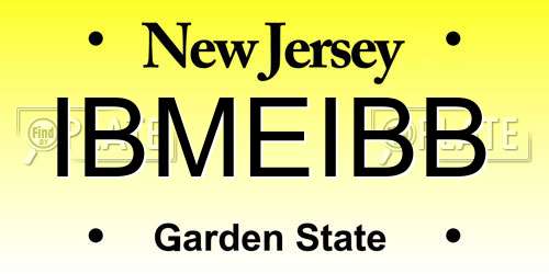 IBMEIBB New Jersey License Plate