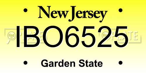 IBO6525 New Jersey License Plate