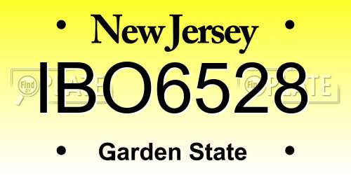 IBO6528 New Jersey License Plate