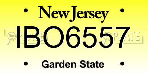 IBO6557 New Jersey License Plate