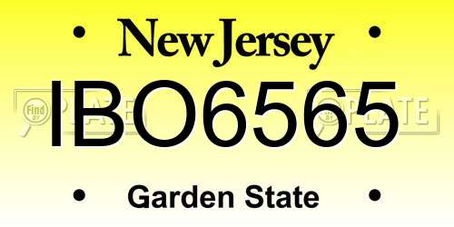 IBO6565 New Jersey License Plate