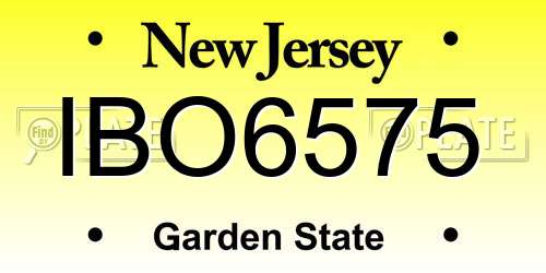 IBO6575 New Jersey License Plate