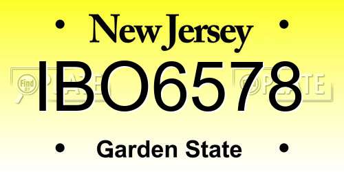 IBO6578 New Jersey License Plate
