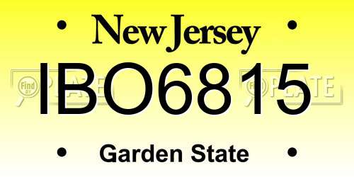 IBO6815 New Jersey License Plate