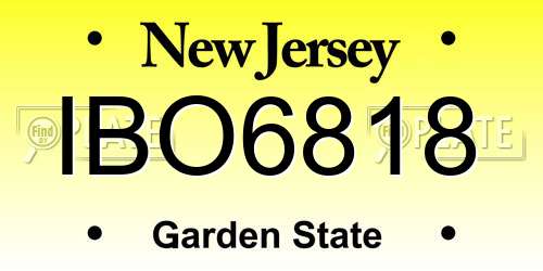 IBO6818 New Jersey License Plate