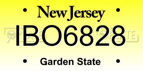 IBO6828 New Jersey License Plate