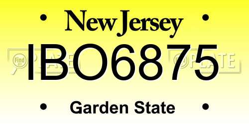 IBO6875 New Jersey License Plate