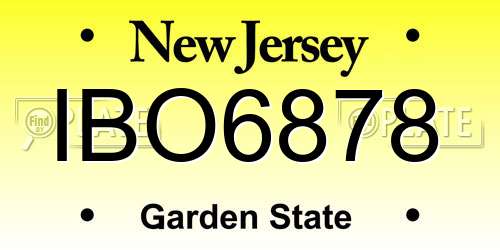 IBO6878 New Jersey License Plate