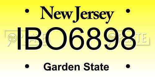 IBO6898 New Jersey License Plate