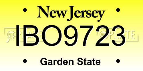 IBO9723 New Jersey License Plate