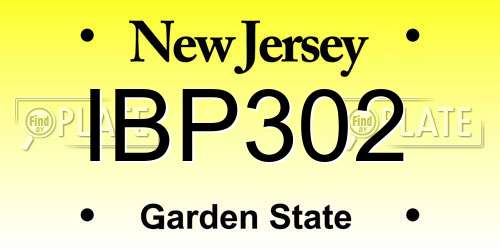 IBP302 New Jersey License Plate