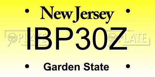 IBP30Z New Jersey License Plate