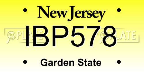 IBP578 New Jersey License Plate