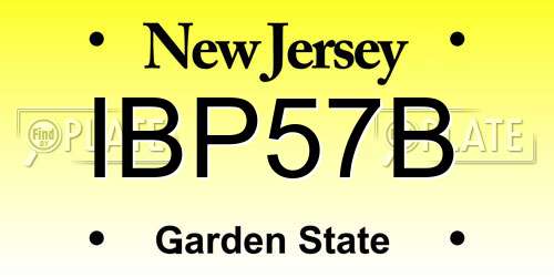 IBP57B New Jersey License Plate