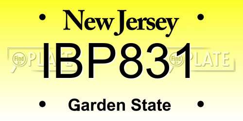 IBP831 New Jersey License Plate