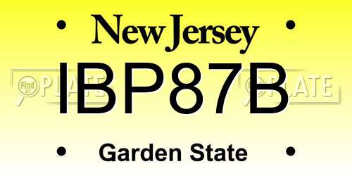 IBP87B New Jersey License Plate