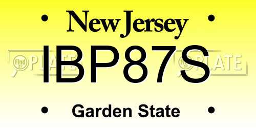 IBP87S New Jersey License Plate