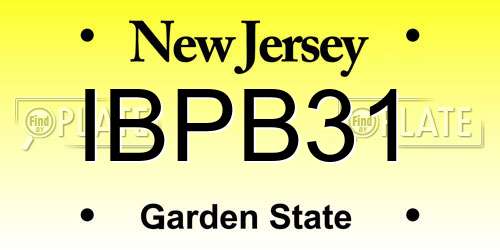 IBPB31 New Jersey License Plate
