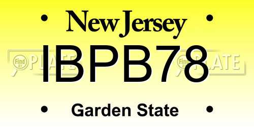 IBPB78 New Jersey License Plate