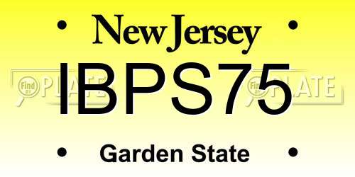 IBPS75 New Jersey License Plate