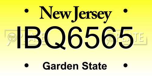 IBQ6565 New Jersey License Plate