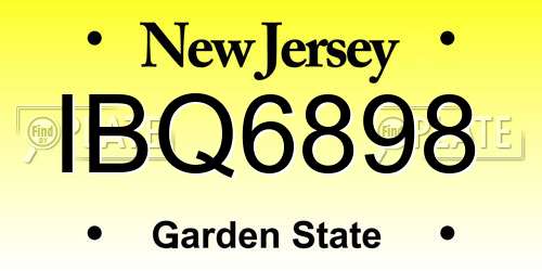 IBQ6898 New Jersey License Plate