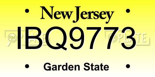 IBQ9773 New Jersey License Plate