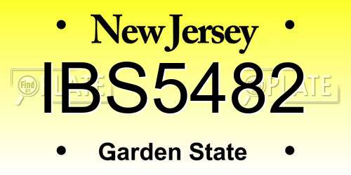 IBS5482 New Jersey License Plate