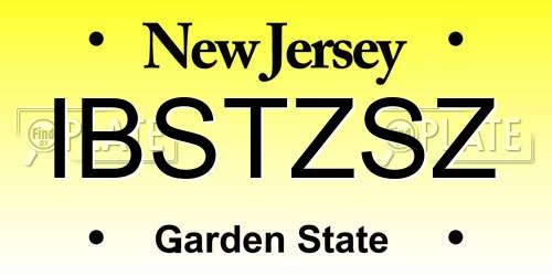 IBSTZSZ New Jersey License Plate