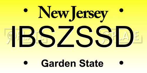 IBSZSSD New Jersey License Plate