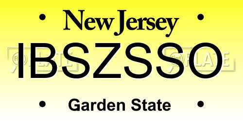 IBSZSSO New Jersey License Plate