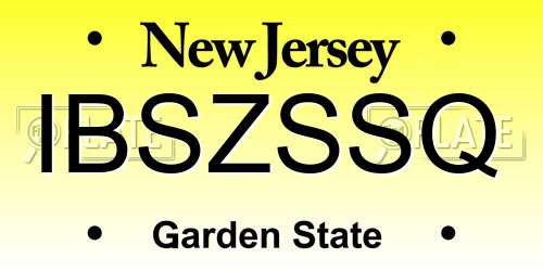 IBSZSSQ New Jersey License Plate