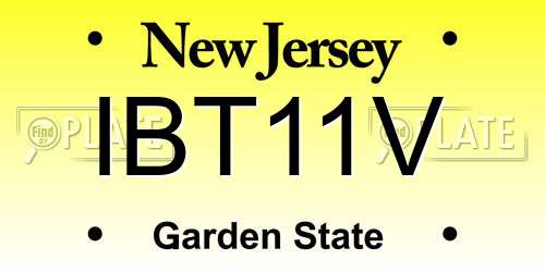 IBT11V New Jersey License Plate