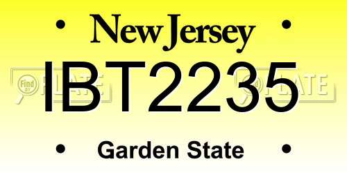 IBT2235 New Jersey License Plate