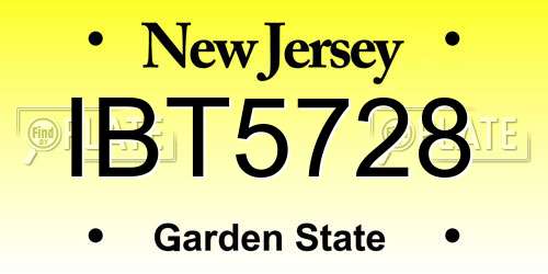 IBT5728 New Jersey License Plate