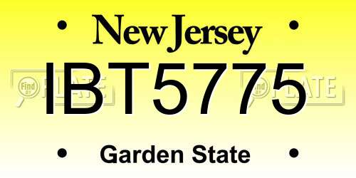 IBT5775 New Jersey License Plate