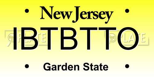 IBTBTTO New Jersey License Plate