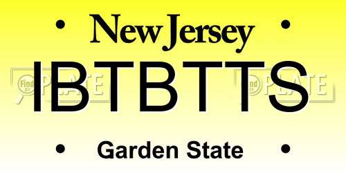 IBTBTTS New Jersey License Plate