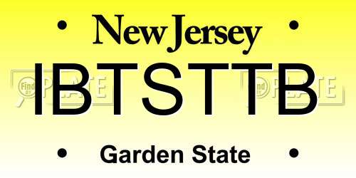 IBTSTTB New Jersey License Plate