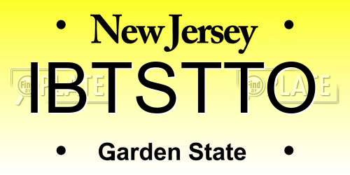IBTSTTO New Jersey License Plate