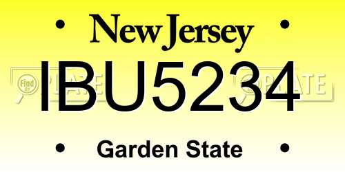 IBU5234 New Jersey License Plate