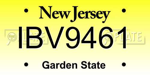 IBV9461 New Jersey License Plate