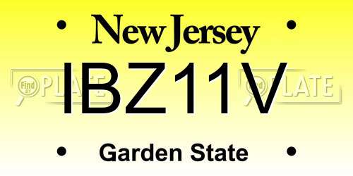 IBZ11V New Jersey License Plate