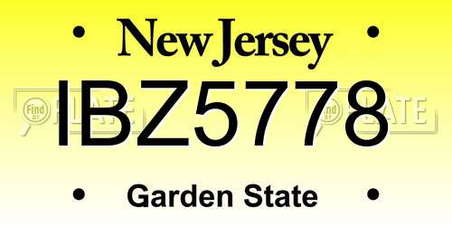 IBZ5778 New Jersey License Plate