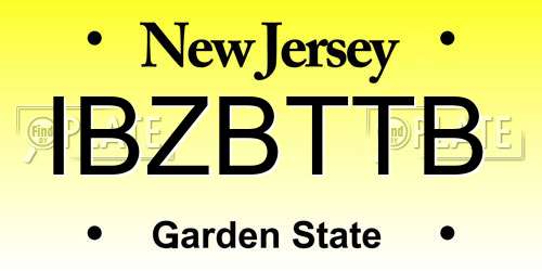 IBZBTTB New Jersey License Plate