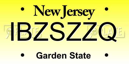 IBZSZZQ New Jersey License Plate